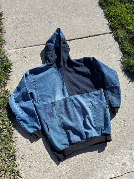 1 of 1 Denim block work hoodie!